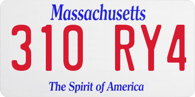 MA license plate 310RY4