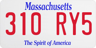 MA license plate 310RY5