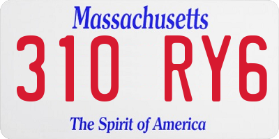 MA license plate 310RY6