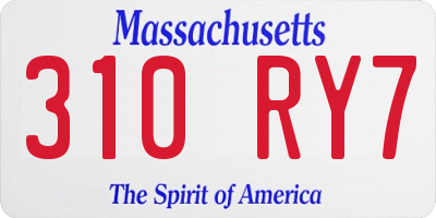 MA license plate 310RY7