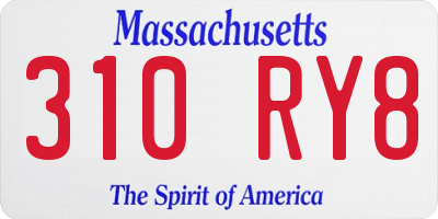 MA license plate 310RY8