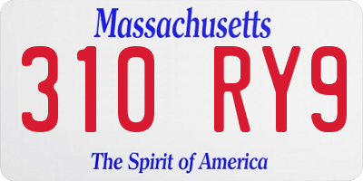 MA license plate 310RY9
