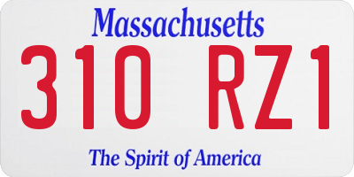 MA license plate 310RZ1