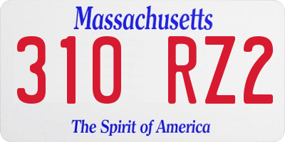 MA license plate 310RZ2