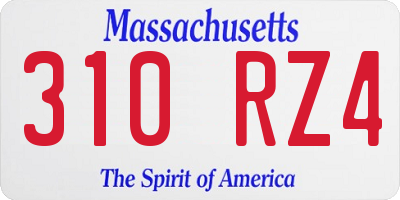 MA license plate 310RZ4