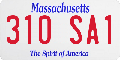 MA license plate 310SA1