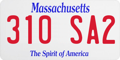 MA license plate 310SA2