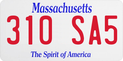 MA license plate 310SA5