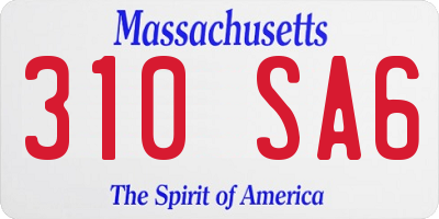 MA license plate 310SA6