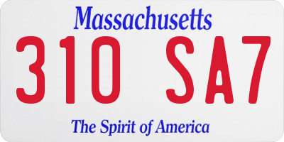MA license plate 310SA7