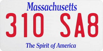 MA license plate 310SA8