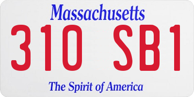 MA license plate 310SB1