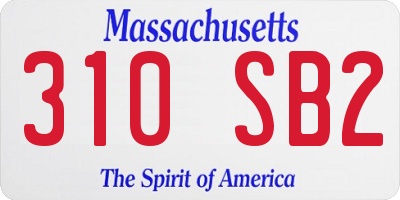 MA license plate 310SB2