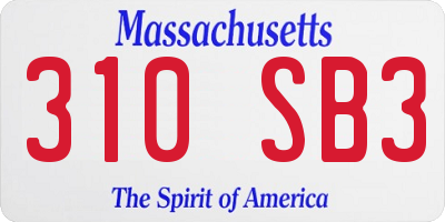 MA license plate 310SB3