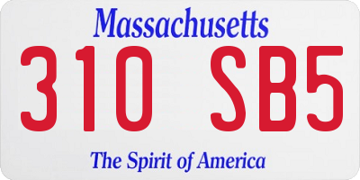MA license plate 310SB5