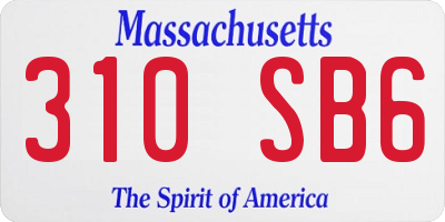 MA license plate 310SB6