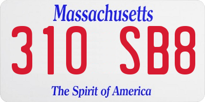 MA license plate 310SB8