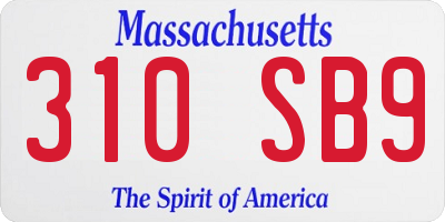 MA license plate 310SB9