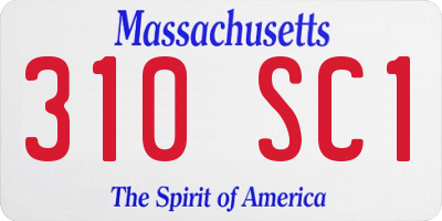 MA license plate 310SC1