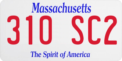 MA license plate 310SC2