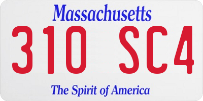 MA license plate 310SC4