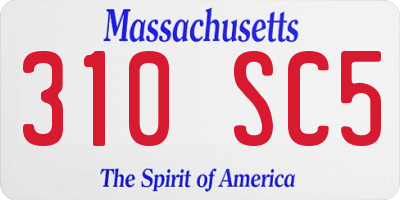 MA license plate 310SC5