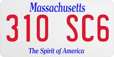 MA license plate 310SC6