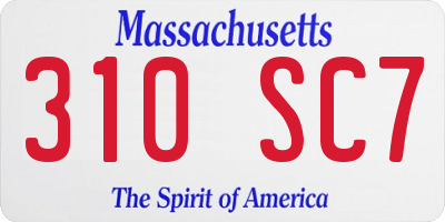MA license plate 310SC7