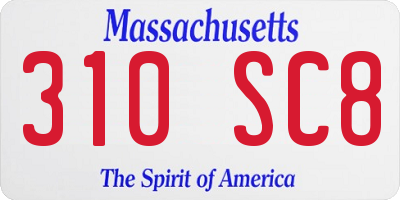 MA license plate 310SC8