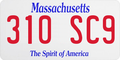 MA license plate 310SC9