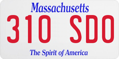 MA license plate 310SD0