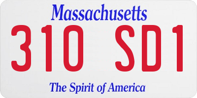 MA license plate 310SD1