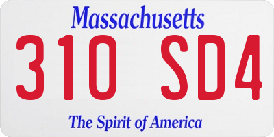 MA license plate 310SD4