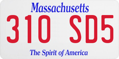 MA license plate 310SD5