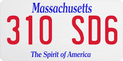 MA license plate 310SD6
