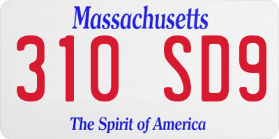 MA license plate 310SD9