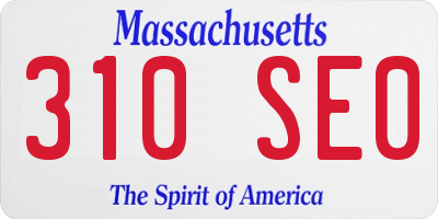 MA license plate 310SE0