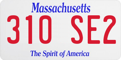 MA license plate 310SE2