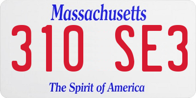 MA license plate 310SE3