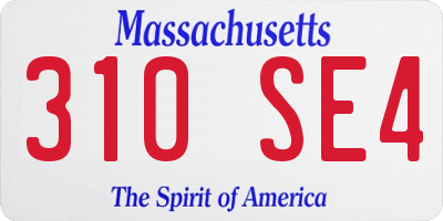 MA license plate 310SE4