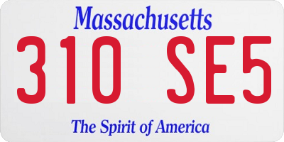 MA license plate 310SE5