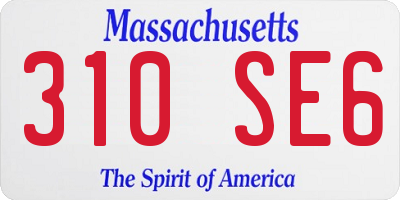 MA license plate 310SE6