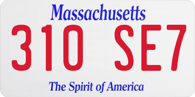 MA license plate 310SE7