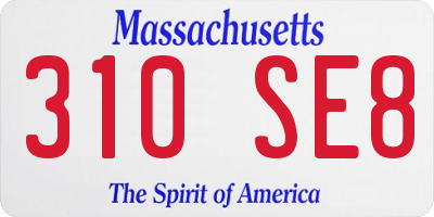MA license plate 310SE8