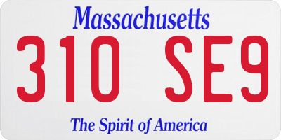 MA license plate 310SE9