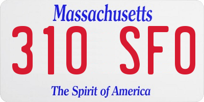 MA license plate 310SF0