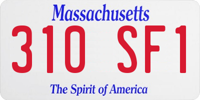 MA license plate 310SF1