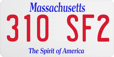 MA license plate 310SF2