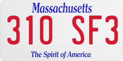 MA license plate 310SF3