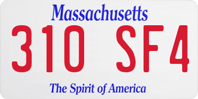 MA license plate 310SF4